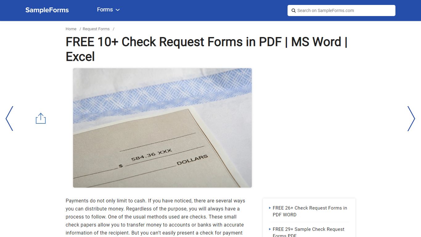 FREE 10+ Check Request Forms in PDF | MS Word | Excel - sampleforms